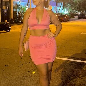 Amazon Pink Halter & Mini Skirt
